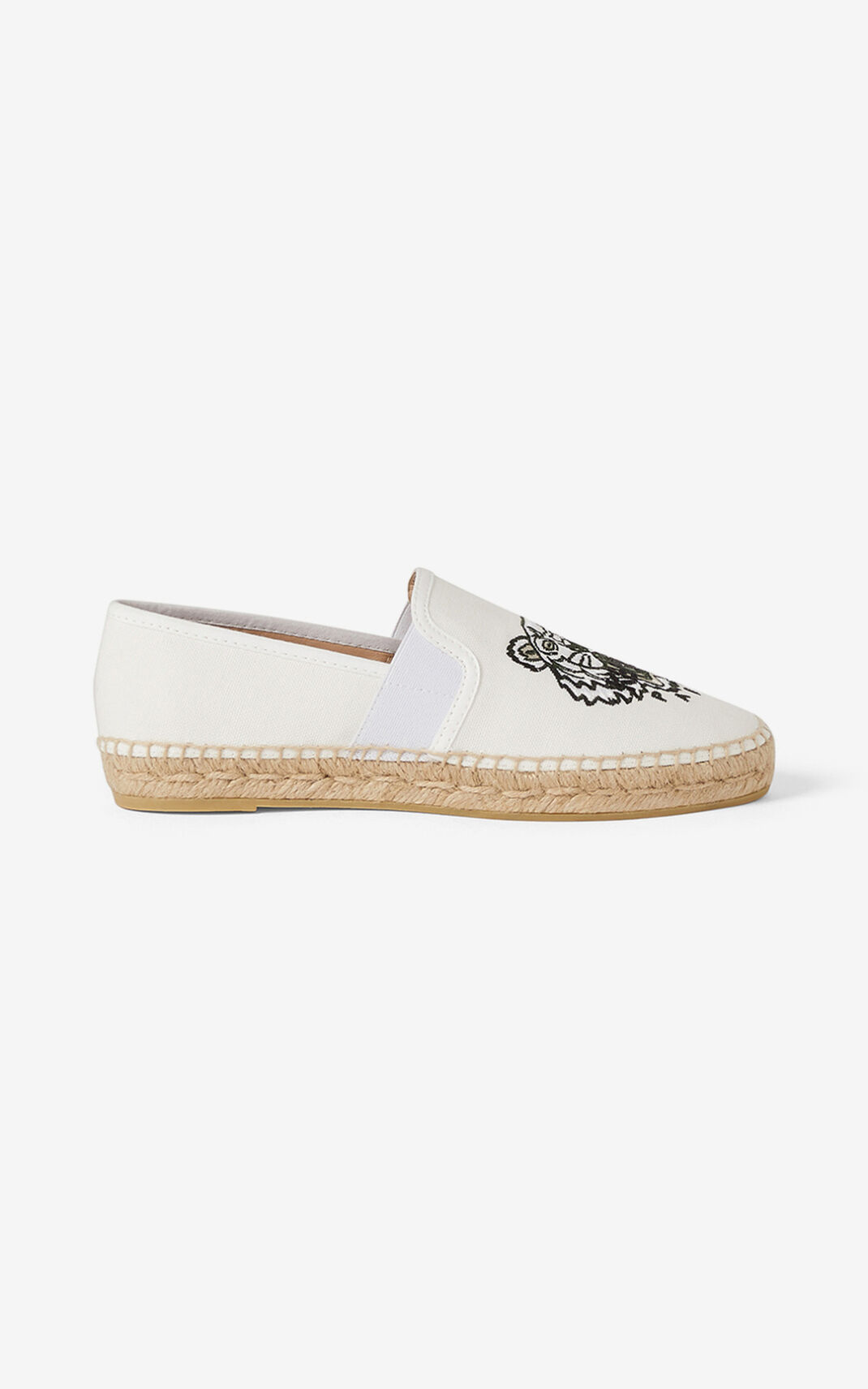 Kenzo Tiger elasticated canvas Espadrile Ženske - Bijele - Hrvatska WAFMTI903